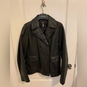 DKNY Leather Coat Size 10